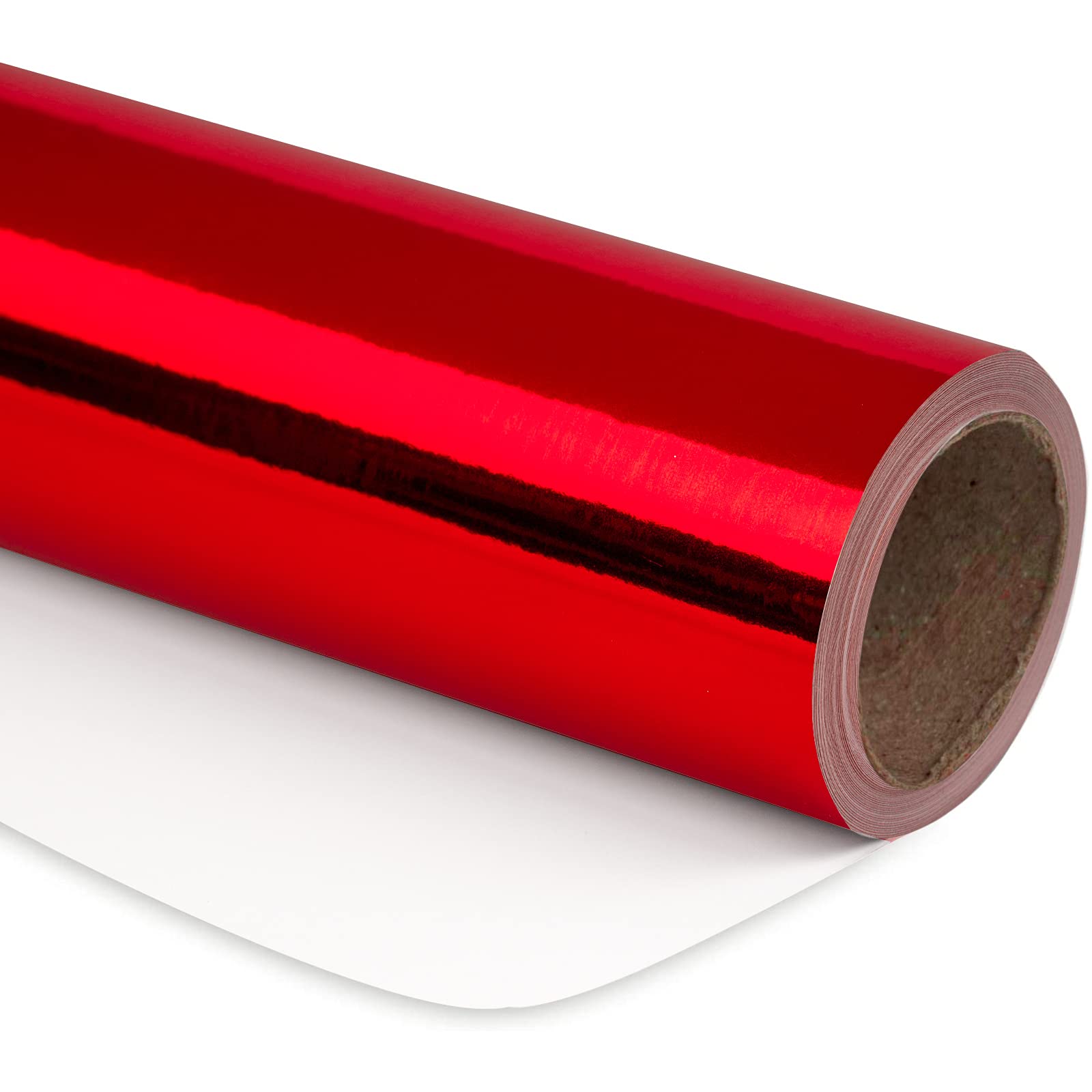 RUSPEPA Red Metallic Wrapping Paper - 44 cm X 10 m - Solid Color Paper Perfect for Wedding, Birthday, Christmas, Baby Shower