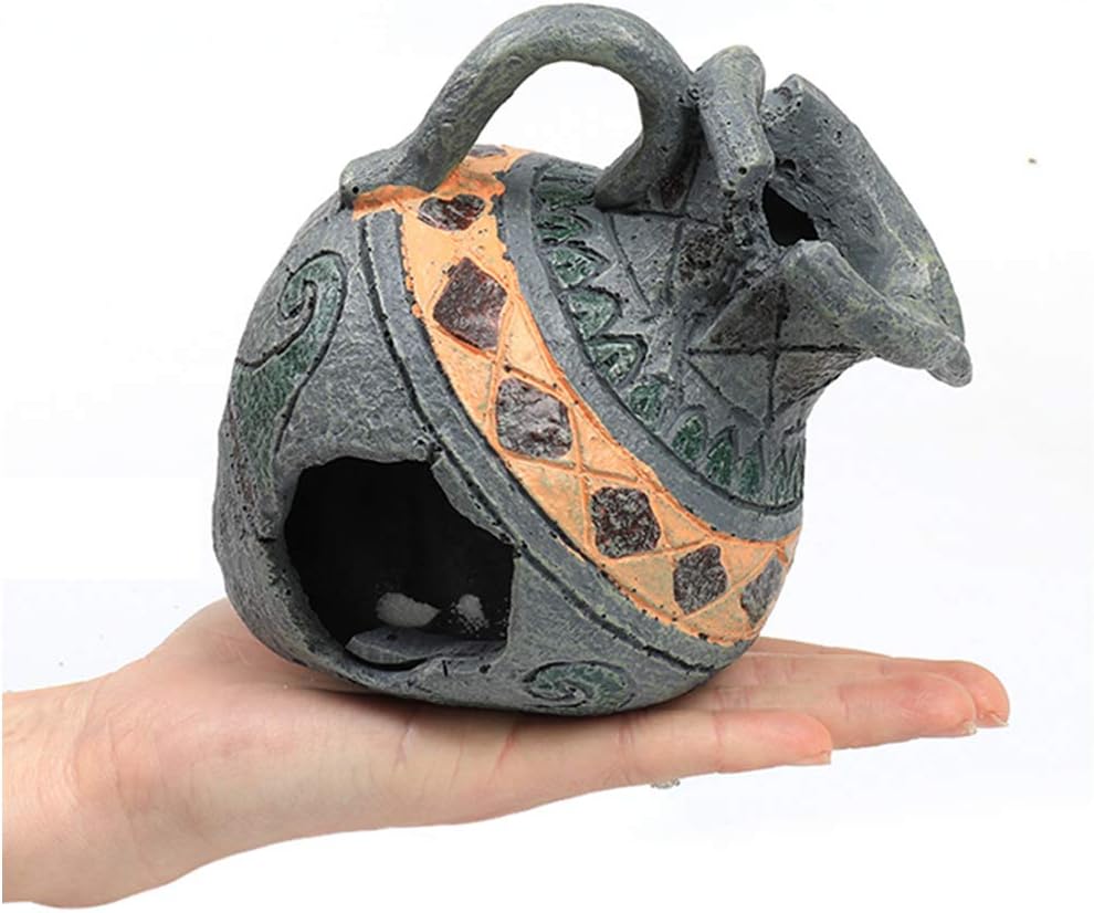 LUCKFY Aquarium Vase Ornament Decor - Exotic Environments Vase - Jar Cave Cichlid Bonsai Vase Hide Fish Tank Ornament Decoration