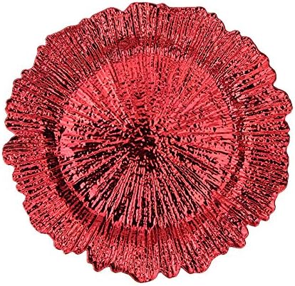 Elegant Reef Charger Plate, Set of 6 (RED, 13 inch)