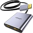 Displayport to Dual HDMI Adapter, 4K 60Hz Display Port to hdmi Splitter for Dual Monitors Extended Display, DP 1.2 to 2 HDMI Monitor for Computer Laptop Graphic Card, MST Extend Mode for Windows Only