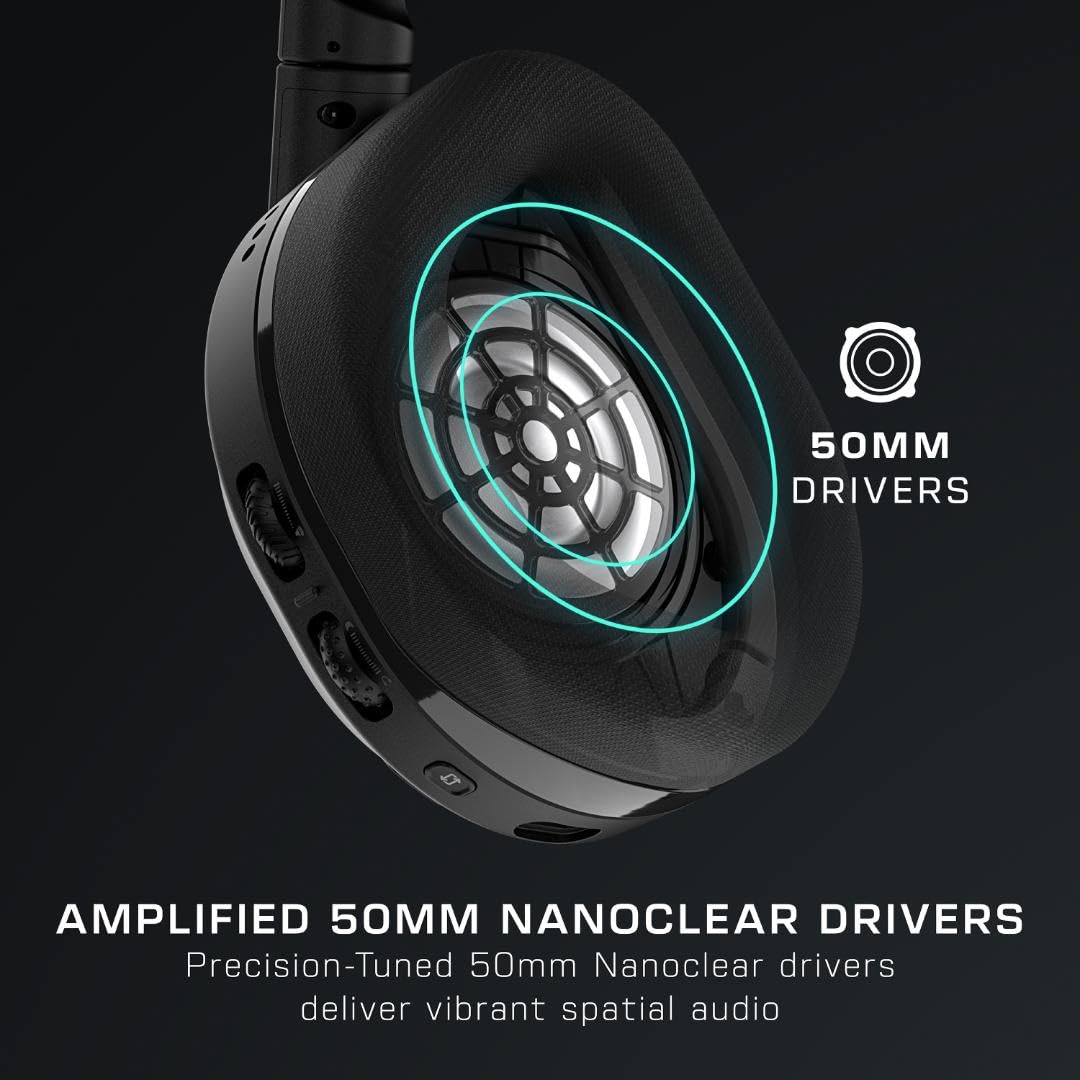 Turtle Beach Stealth 600 Wireless Multiplatform Amplified Gaming Headset for Xbox Series X|S, Xbox One, PC, PS5, PS4, & Mobile – Bluetooth, 80-Hr Battery, Noise-Cancelling Mic – Black