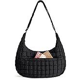 BAGSMART Crossbody Hobo Bag for Women with Adjustable Strap, Quilted Puffy Purses for Women Fluffy Compact Shoulder Handbag