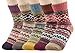 American Trends Womens Vintage Style Thick Knitted Wool Soft Warm Winter Comfortable Casual Cozy Crew Socks 5 Pack Diamond2