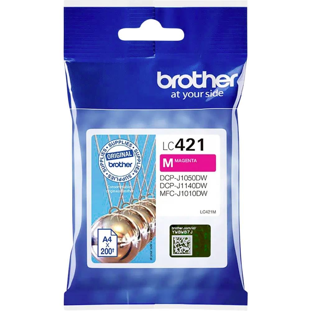 Brother LC-421M Inkjet Cartridge, Magenta, Single Pack, includes 1 x Inkjet Cartridge, Brother Genuine Supplies