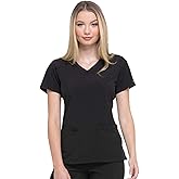Dickies EDS Essentials, Mock Wrap Top Scrubs for Women with Four-Way Stretch and Moisture Wicking DK625