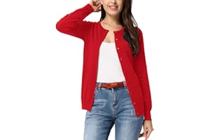 GRACE KARIN Women's Classic Long Sleeve Knit Cardigan Sweaters Casual Open Front Button Down Cardigans S-3XL