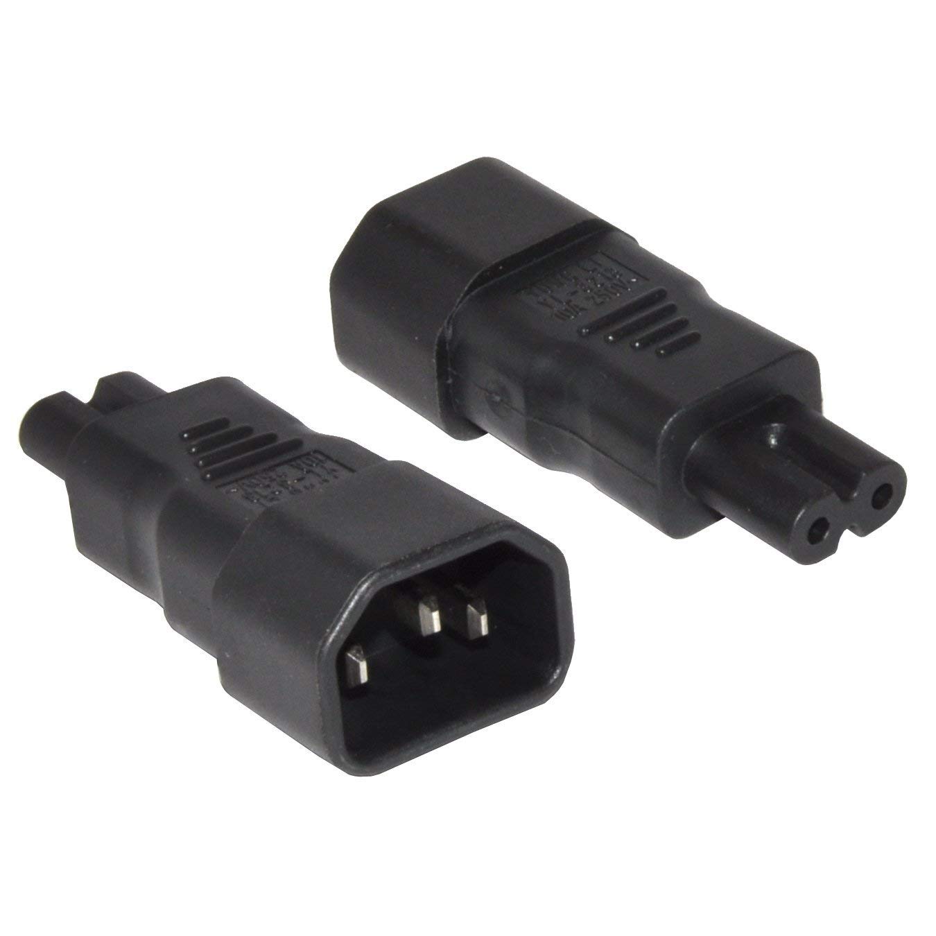 C13/C14 to C7/C8 Adapter IEC320 Power Converter Figure 8 to C13 Socket Connector Kettle Lead Extension Adaptor 1pcs