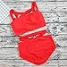 Prograce Women's Sexy Criss Cross High Waisted Bandage 2PCS Bikini Set, XL Red