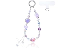 Beaded Phone Wrist Strap Cute Phone Charm with Tether Tab for Camera Keychain Wallet Pendant Accessories