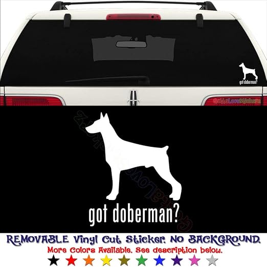 FREE SHIPPING Doberman Pinscher Dog Vinyl Die Cut Car Decal Sticker