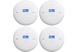LECOOLIFE 4 Pack 10 Year Battery Operated Smoke and Carbon Monoxide Detector, Portable Fire Co Alarm for Home and Kitchen (White)