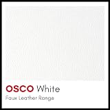 Osco White Faux Leather Pen Pot Desk Organizer 7.5cm W x 10.5cm H x 8.5cm Dia view 5