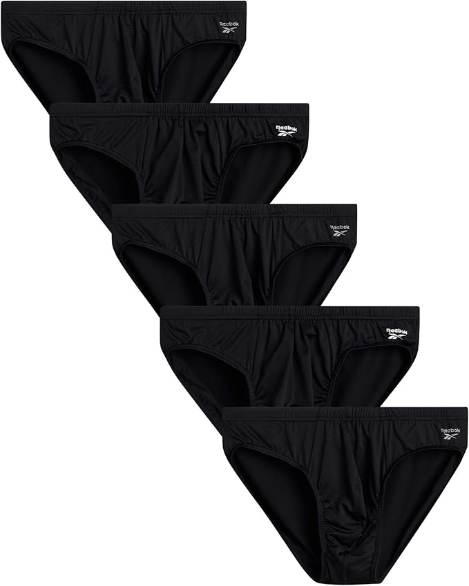 Reebok Men's Underwear LowRise Quick Dry Performance Briefs (5 Pack