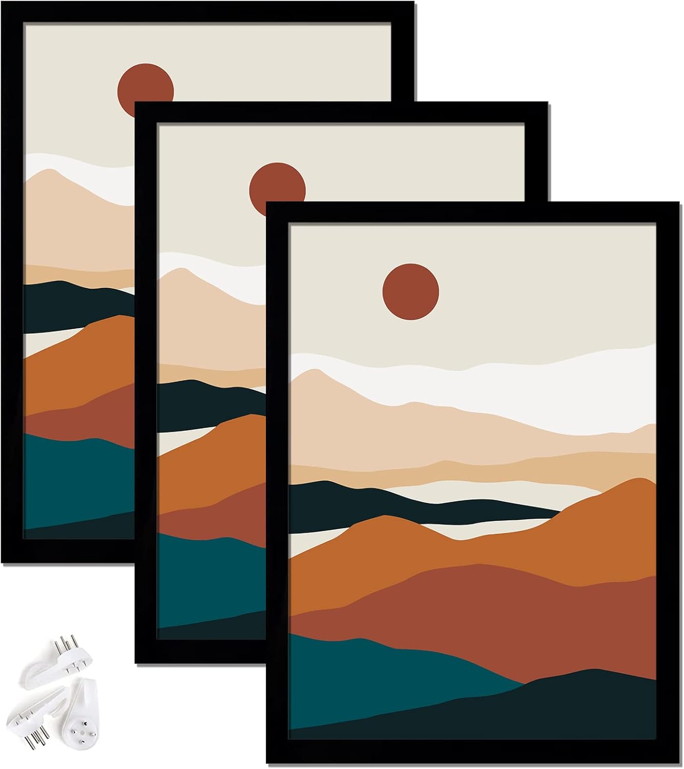 Photo Albums, Frames & Accessories - ijuerybai Black 12x16 Picture Frame Set of 3, High Transparent Frame for 12 By 16 Photo Collage Canvas Poster Size Wall Mount and Tabletop Horizontally Vertically (Black, 12 x 16 inches)