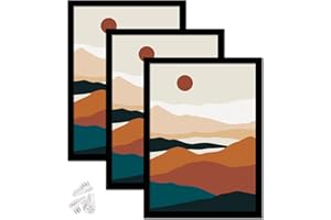 ijuerybai Black 12x16 Picture Frame Set of 3, High Transparent Frame for 12 By 16 Photo Collage Canvas Poster Size Wall Mount and Tabletop Horizontally Vertically (Black, 12 x 16 inches)