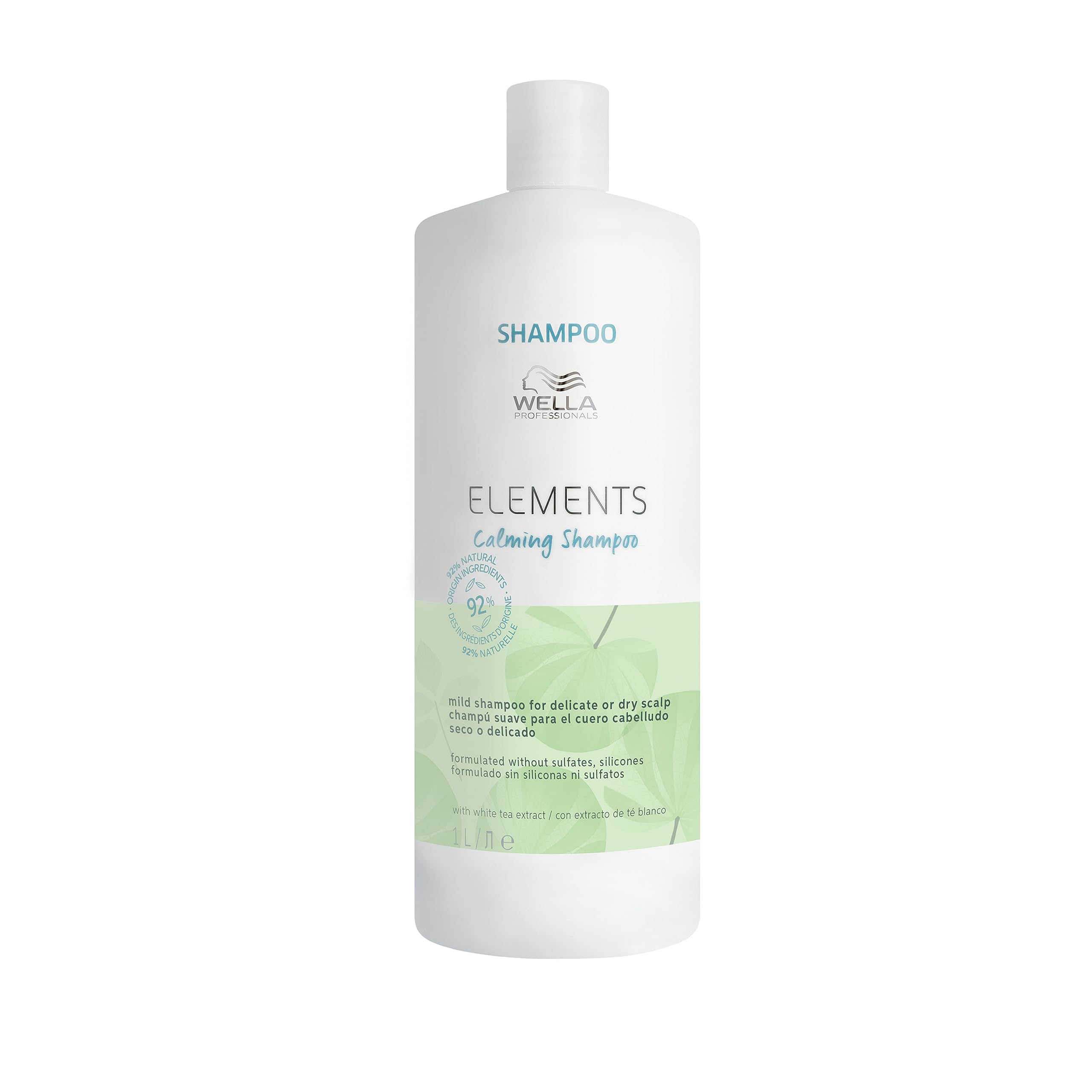 Wella Professionals ELEMENTS Calming Shampoo - Gentle Care Shampoo For Smooth, Shiny Hair Without Silicones & Sulfates - With White Tea Extract (1L) โ image 1