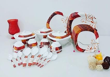 Century Premium Melamine Dinner Set (Multicolour, Standard Size)-40 Pieces