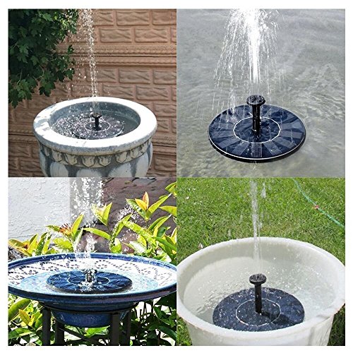 Zomma Solar Fountain Pump, Free Standing 1.4W Bird Bath Fountain Pump for Garden and Patio, Solar Panel Kit Water Pump
