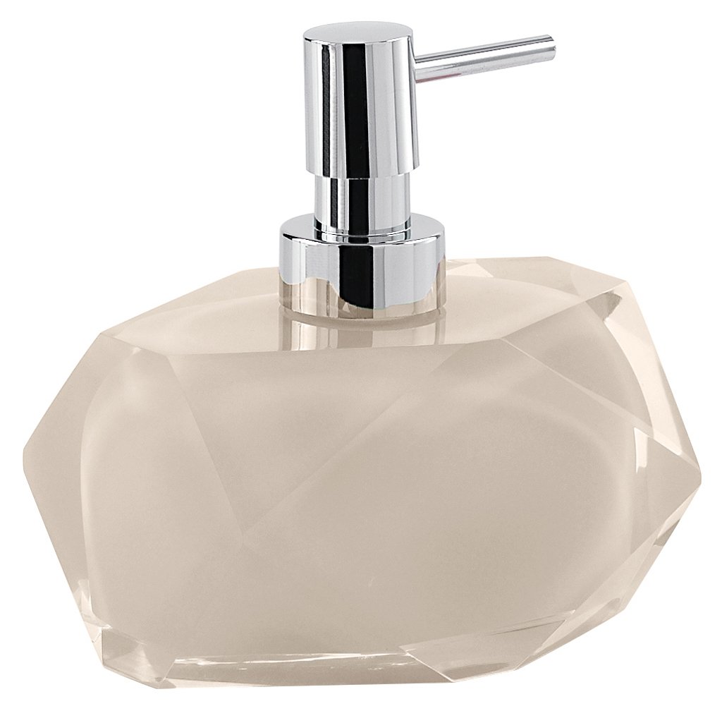 Gedy Chanelle Soap Dispenser, Resin, Beige, 7.8 x 11.5 x 12.6