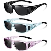 Wzerry Sunglasses Fit Over Glasses Polarized for Men Women, Wrap-Around Glasses UV400 Protection for Driving and Outdoor