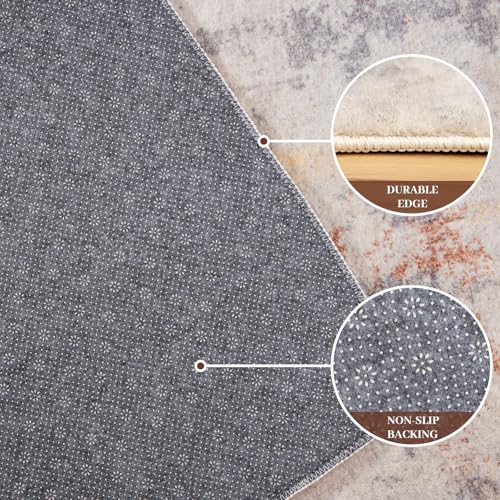 Calore Rugs for Living Room Soft Modern Carpet Non-Slip Bedroom Rug Large Short Pile Area Rugs Home Decor (Abstract Grey, 200 x 300 cm)