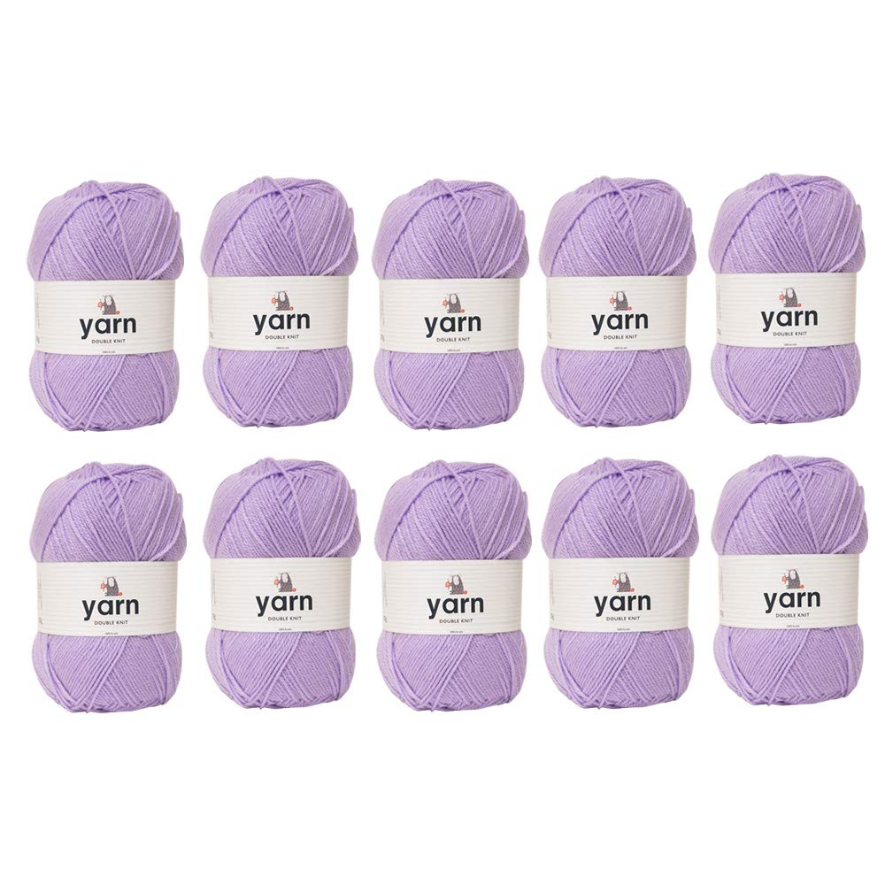 Korbond DK Lilac Yarn - 10 x 100g Acrylic Wool - Lightweight, Hypoallergenic & Durable Double Knit Crochet Yarn Knitting Wool (2900m Total) — image 1