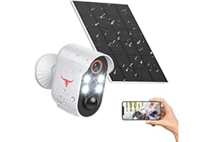 Hotfun 1080P Security Camera Outdoor with Solar Panel, Cloud Storage, Smart AI Human Detection, Spotlights Cam, 2.4G Wi-Fi Wi