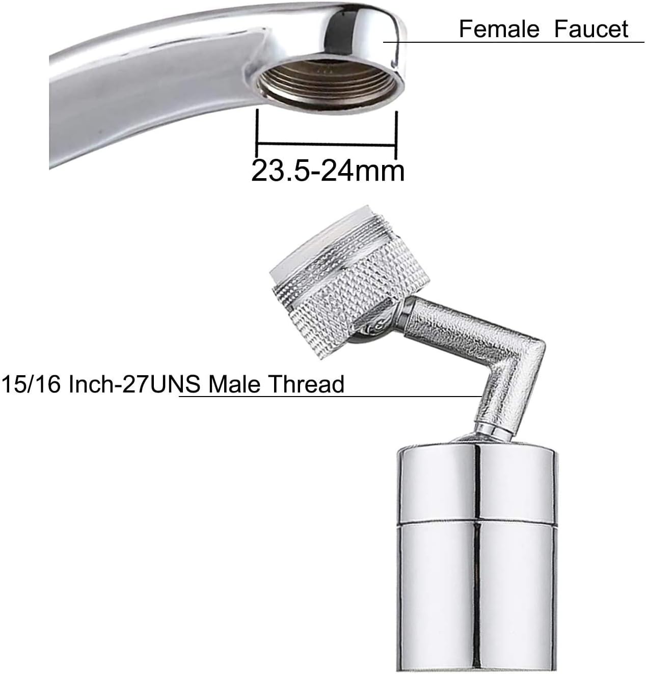 Ecledo Faucet Water Filters Nozzle 720°rotatable Water Universal Splash Filter Faucet Anti-Splash, Oxygen-Enriched Foam, Four-Layer Mesh Filter, Leak-Proof with Double O-Ring: Home & Kitchen
