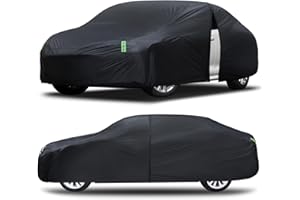 QUALENCEY Car Cover Waterproof All Weather for Automobiles Full Exterior Covers Outdoor Rain Sun UV Protection w/Zipper, Size A2 Universal Fit for Honda Civic, Toyota Corolla, Hyundai Elantra,etc(178-186 inch)