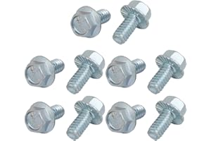 uxcell uxcell10Pcs 1/4-20 x 1/2 Inch Thread Carbon Steel Hex Serrated Head Flange Screw Bolt