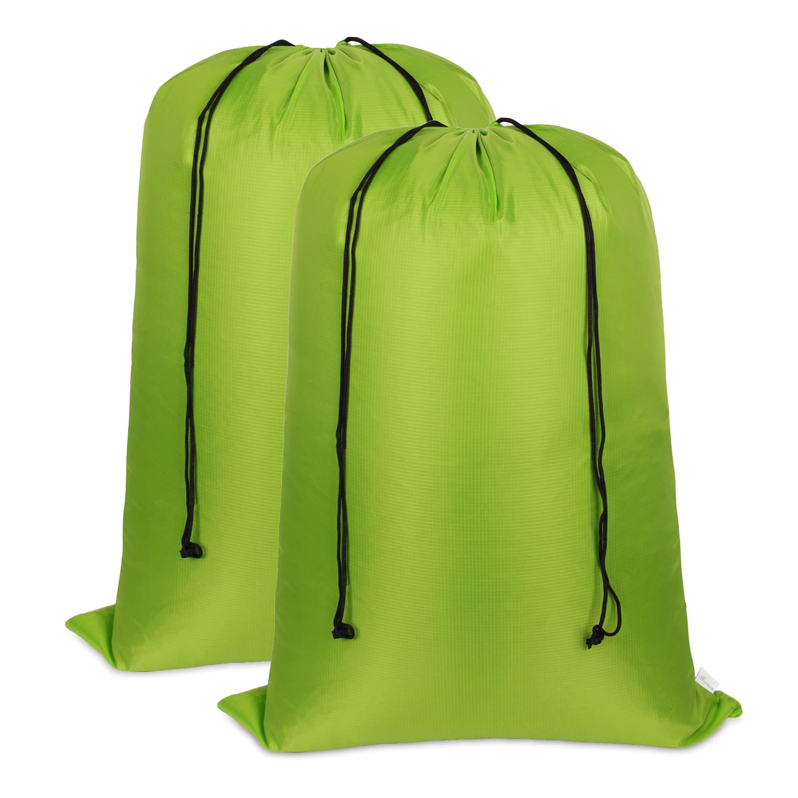 Asonen Large Laundry Bags 2 Pack, Two-way drawstring Tear-proof Portable Large Capacity Laundry Bags for Students, Apartments, Travel, Vacations, College (27 X 36 Inch, Green)