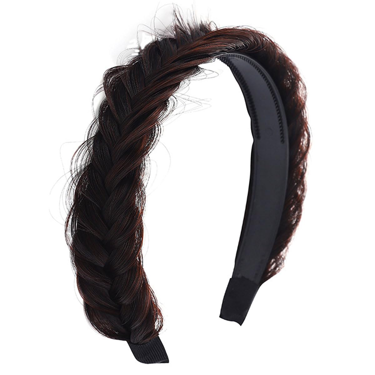 Alice Bands Adult Women Braided Hairbands Dark Brown Headband Wig Daily Hair band 65708 — image 1