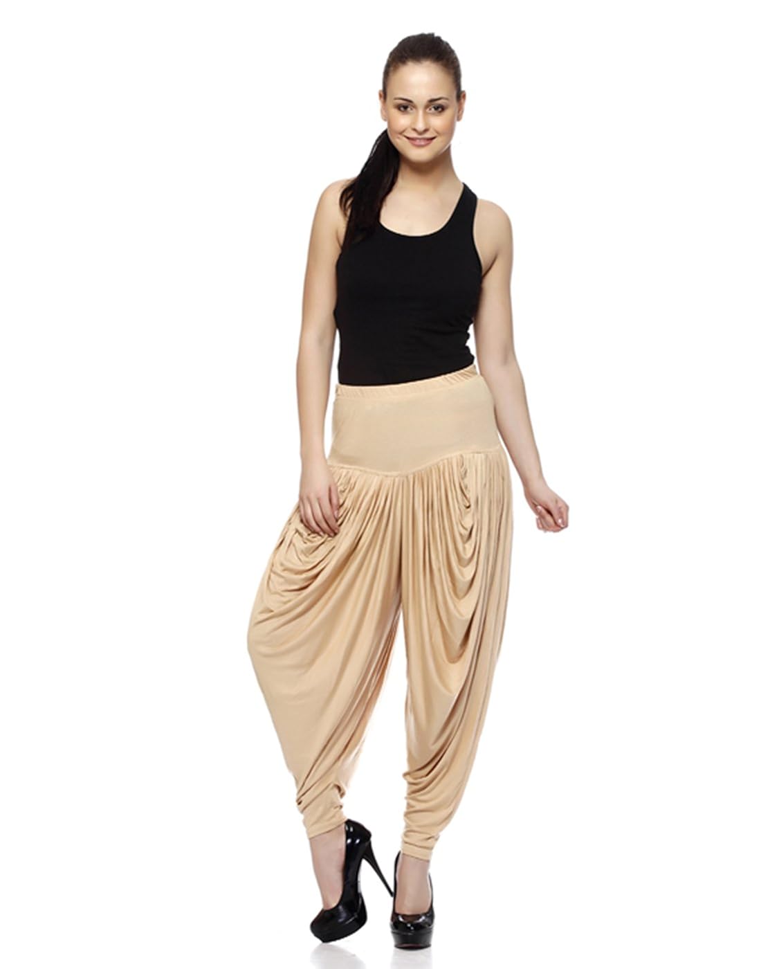 sakhi sang women's viscose dhoti salwar [ss0804_free size_beige]