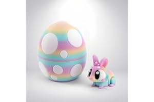 3D Printed Articulated Rabbit Fidget Toy, Flexible Easter Bunny Egg Decor for Home Office & Easter Basket Stuffers (Rainbow)