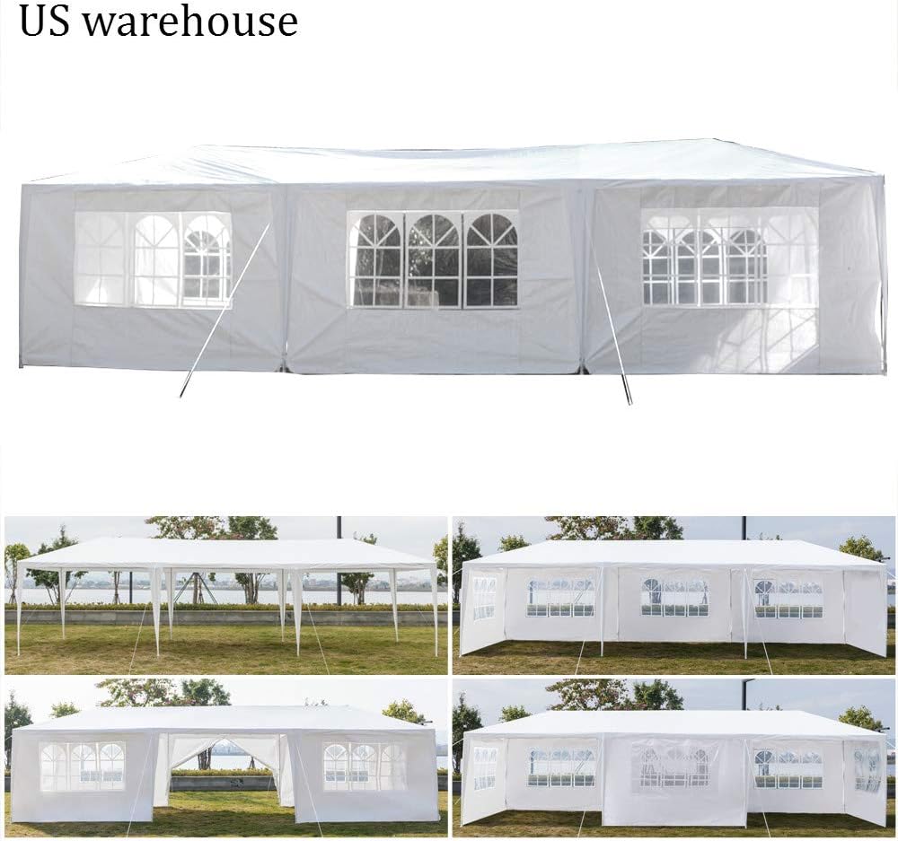 Teekland 10'x30' Outdoor Canopy Party Wedding Tent,Sunshade Shelter,Outdoor Gazebo Pavilion with 8 Removable Sidewalls Upgraded Thicken Steel Tube (10' x 30' / 8 Removable Sidewalls-1)