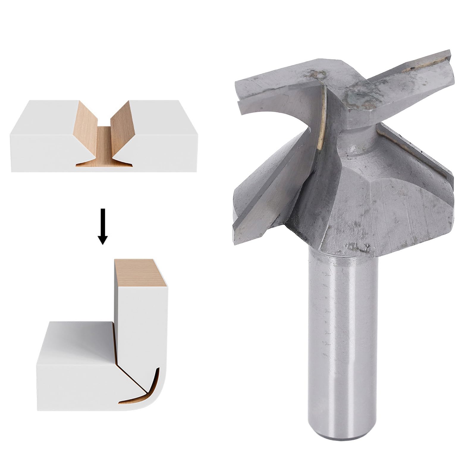 R18 1/2 Inch Shank Woodworking Router Bit, Arc Bending Integrated Cutter, Forming Router Bits for Door, Wall, Cabinet, Arc Projects