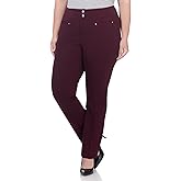 Rekucci Curvy Woman Secret Figure Knit Plus Size Straight Pant w/Tummy Control