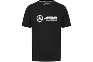 Mercedes AMG Petronas F1 Men's T-Shirt - Large 3D HD Team Logo, 100% Organic Cotton, Regular Fit