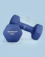 SONGMICS 2 x 5 kg Neoprene Dumbbells Hexagon Harbor Blue SYL910Q01 view 7