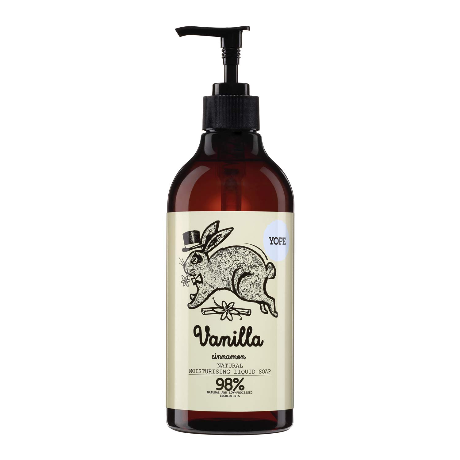YOPE Liquid Hand Wash Vanilla Extracts Allantoin Moisturising Smoothing For Sensitive Skin Regenerating Provitamin B5 Plant based Vegan Cruelty Free Vanilla and Cinnamon 500ml