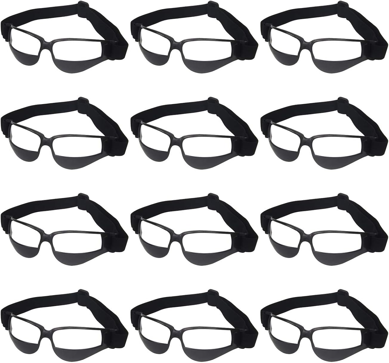 Pack of 12 Basketball Dribbling Glasses No Look Eye Goggles Dribble Specs Team Training Aid Sports Equipment : Clothing