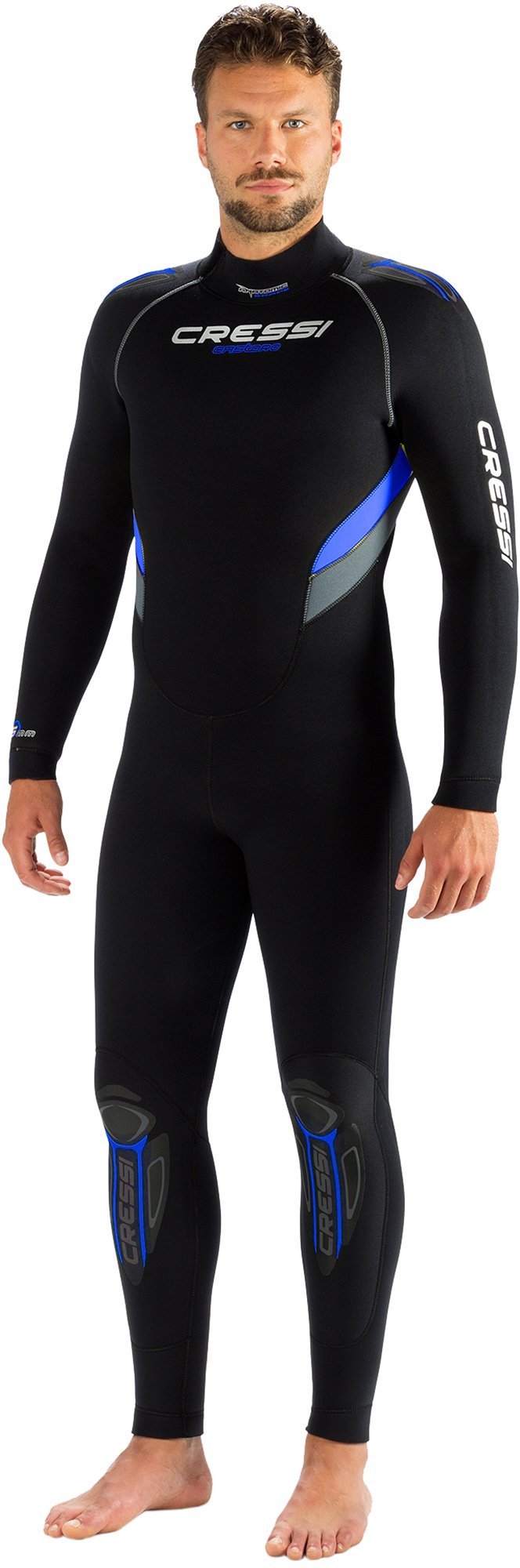 Cressi Castoro Man Monopiece Wetsuit - Diving Suit Available in 5 or 7 mm Neoprene, for Men