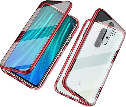 Magnetic Metal Tempered Glass Flip Case For Xiaomi Redmi Note 8 Black In 2020 Protective Cases Phone Case Cover Xiaomi
