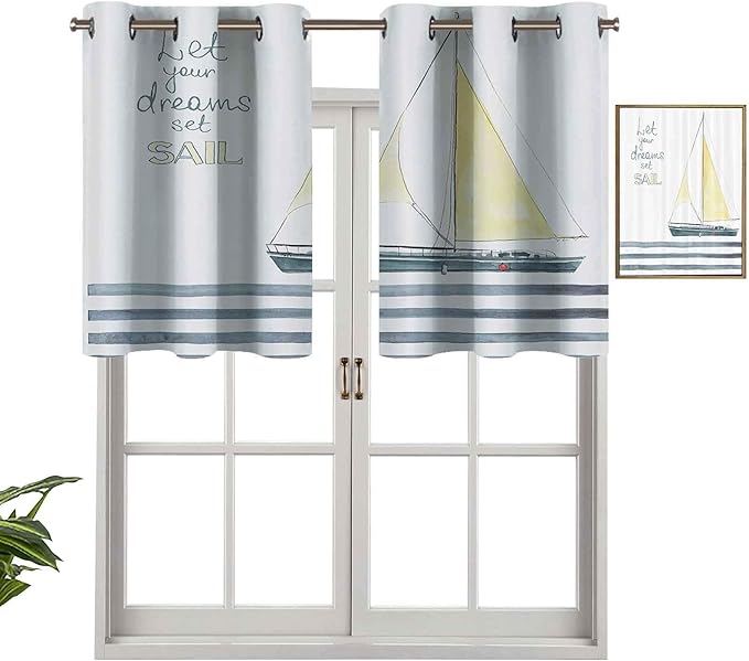 Hiiiman Cenefa de cortina para ventana moderna con diseño de rayas para