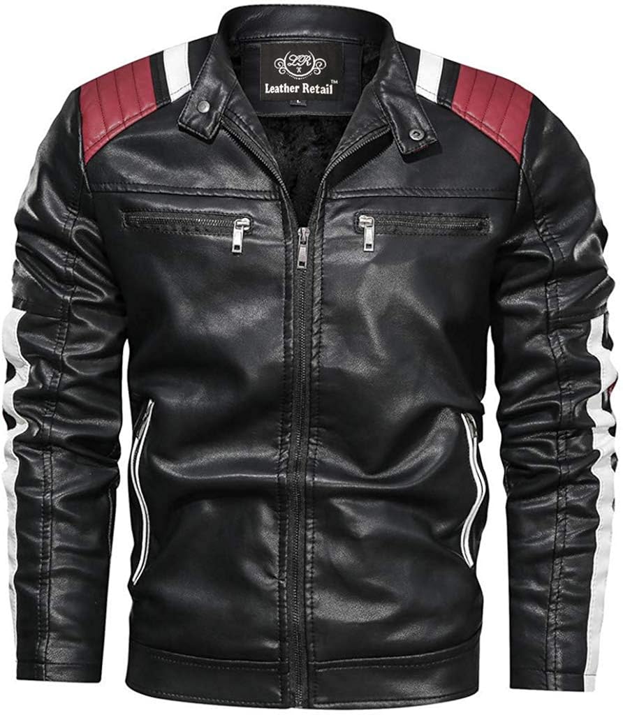 Buy Leather Retail Men's Solid Biker Jacket at Amazon.in