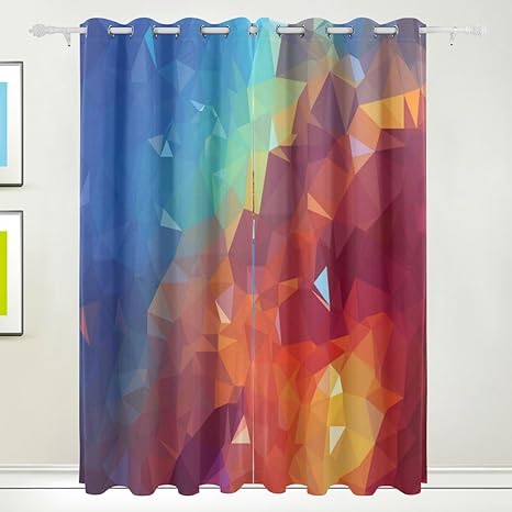 Amazon Com U Life Geometric Plaid Squares Patchwork Window