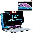 2 Packs 14 Inch 16:9 Laptop Privacy Screen Filter - Computer Monitor Privacy Shield and Removable Anti-Glare-Blue Light Protector
