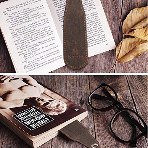 Leather Bookmark Handmade - Genuine Leather Book Marks - Perfect Bookmark for Men Women and Kids | Great Idea for Leather Gifts for Bookworms Writers Relatives and Friends (3 Bookmarks)