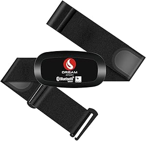 DREAM SPORT Heart Rate Monitor Chest Strap Bluetooth ANT+ Wireless Gym HR Monitor for Bike Computer GPS Watch Strava Zwift Wahoo Garmin Polar Peloton (DB002)