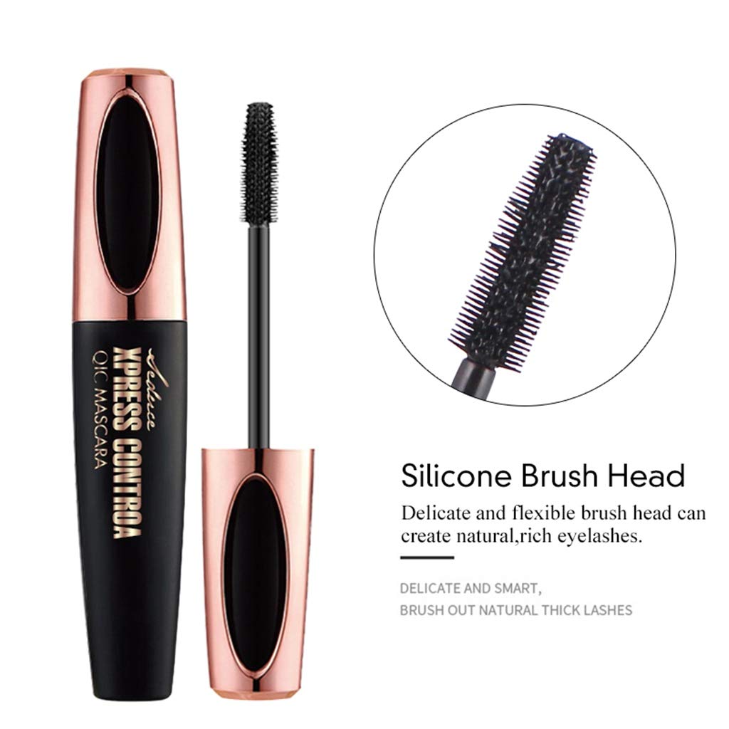 2PCS 4D Silk Fiber Eyelash Mascara Waterproof, Extra Long Lash Mascara, Lengthening and Thick, Long Lasting, Smudge-Proof, Voluminous Eyelashes, Natural Extension Mascara : Beauty